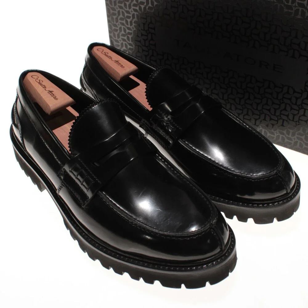 Tagilatore NWB Brody Slip On Loafers Size 44.5 (US 11.5) in Black Leather
